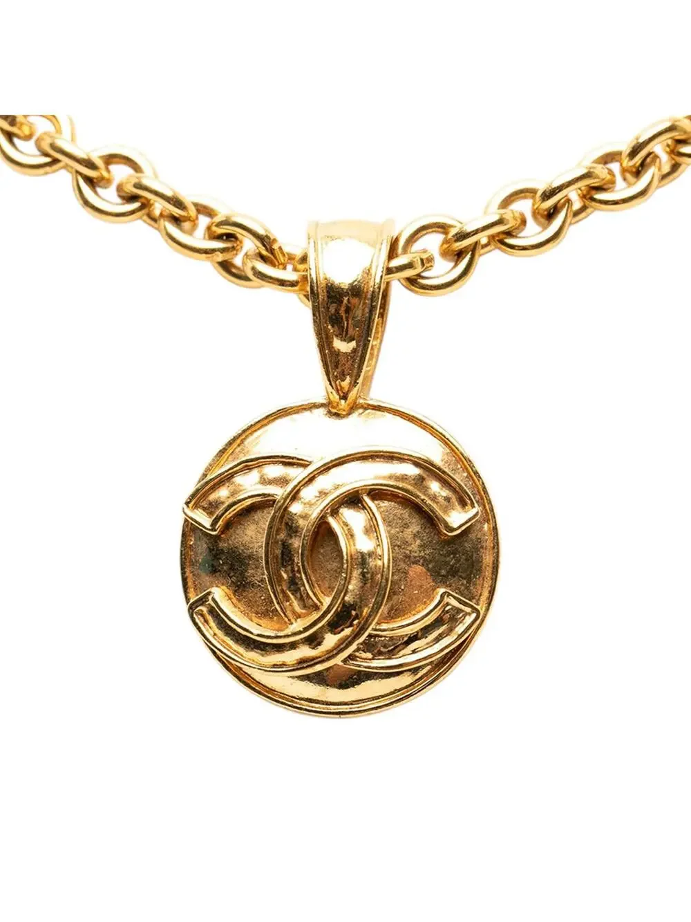 Chanel Cc Gold Plated Round Pendant #357949C84B